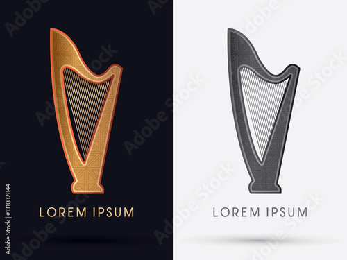 Luxury harp graphic vector