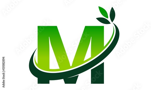 Swoosh Leaf Letter M
