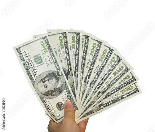 Cash. Money. US dollars. 100 dollar bills. one hundred dollar bills. paid. photo