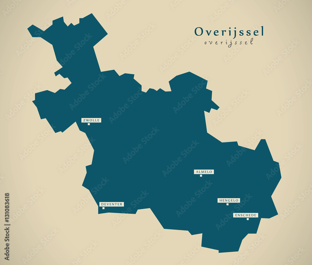 Modern Map - Overijssel NL illustration