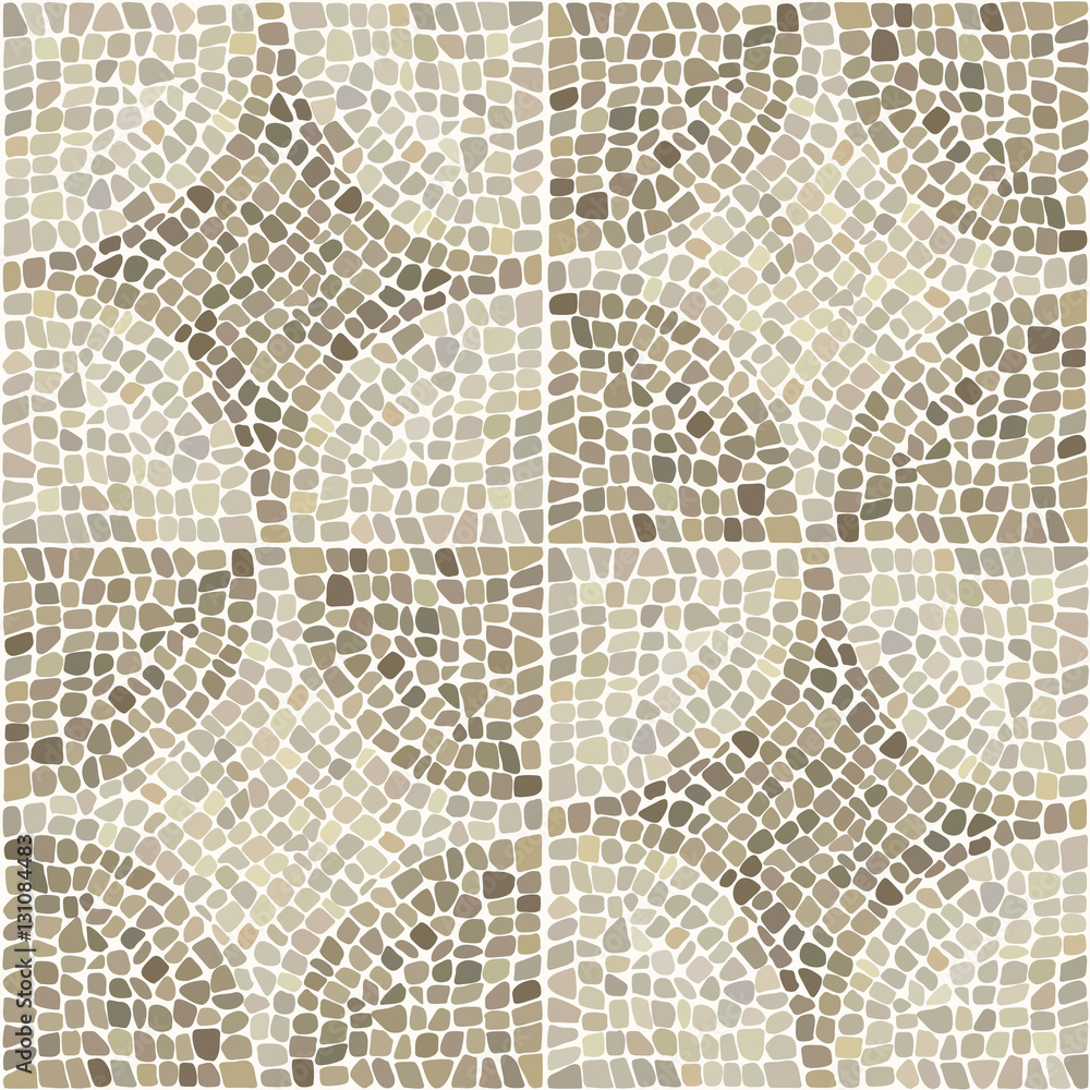 Seamless texture with stones place in curcular pattern. Vector illustration.