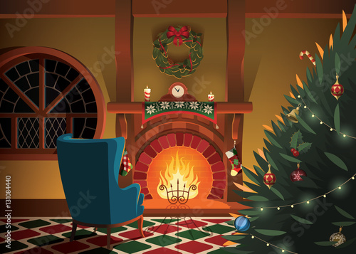 Christmas decorated interior