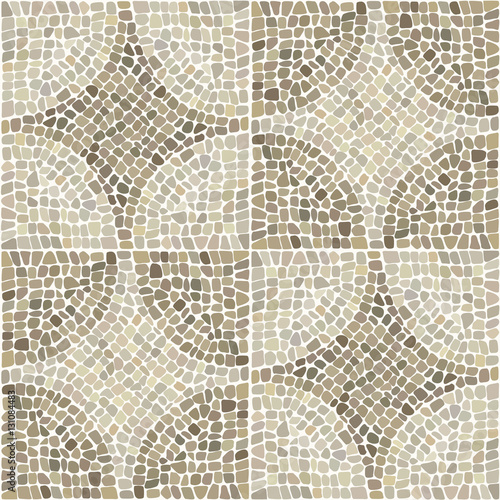 Seamless texture with stones place in curcular pattern. Vector illustration.