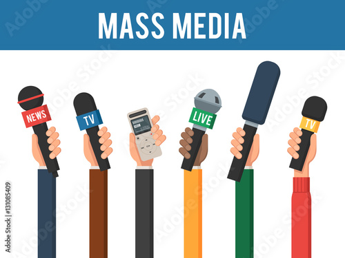 Hands with a MIC and recorder