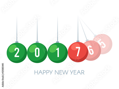 Happy New Year 2017 pendulum balls