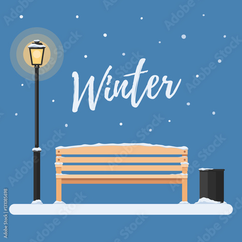 Park bench Winter