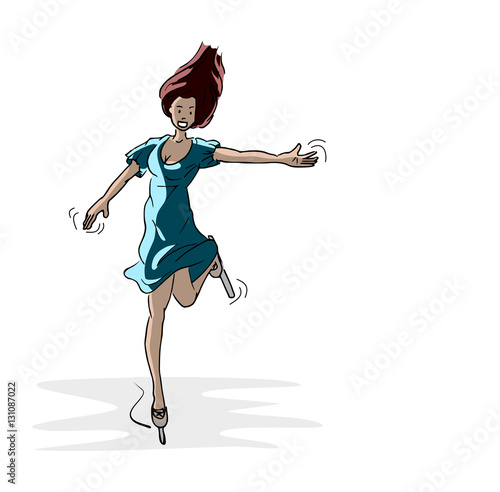 Meisje is aan het schaatsen