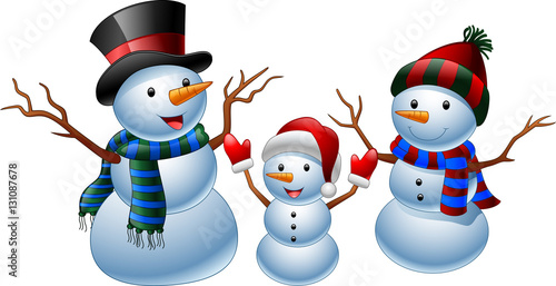Set of cartoon snowman 