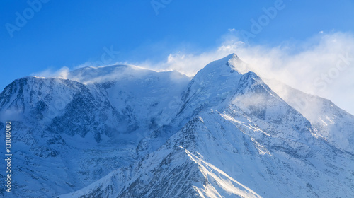Tableau sur toile Blizzard on Mont Blanc