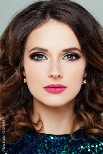 Perfect Female Face. Woman Model with Makeup