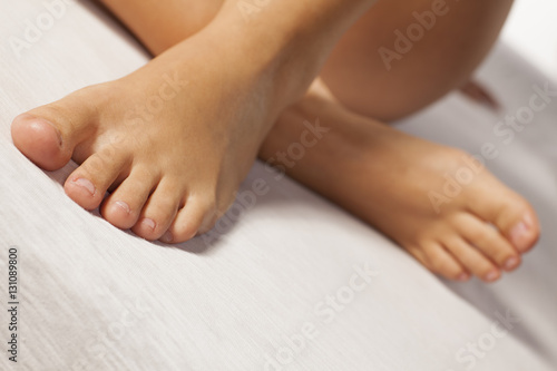 beautifully groomed woman feet