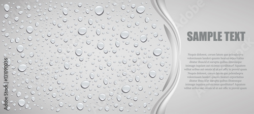water drops on grey background 