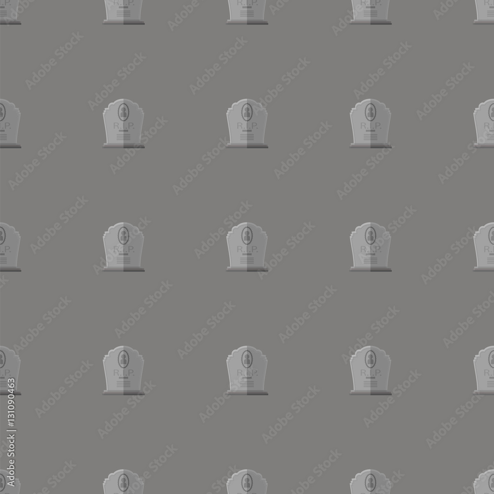 Gravestone Seamless Pattern on Grey Background. Granitic Stone Monuments on Halloween Cemetery. Grave Template. Gravestone Seamless Pattern on Grey Background. Granitic Stone Monuments on Halloween Cemetery. Grave Template.