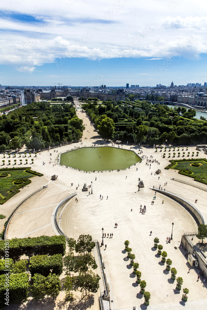 Obraz premium Aerial view of Jardin des Tuileries