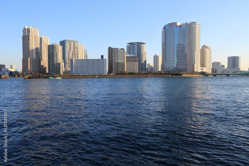 Fototapeta premium 豊洲の高層ビル群全景