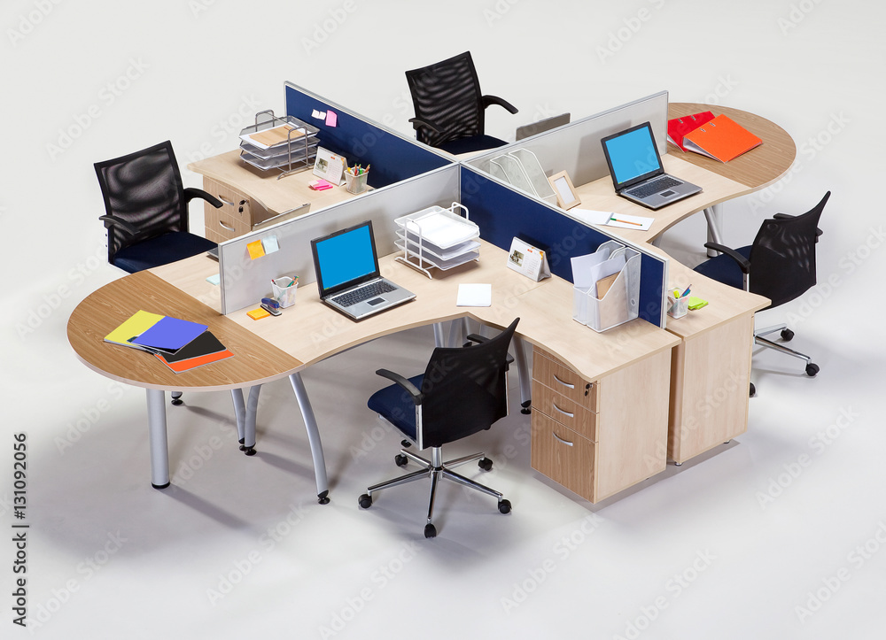 Naklejka premium Office furniture on a white background 