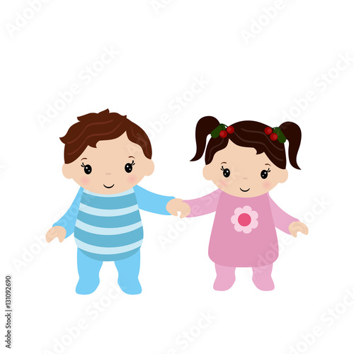 Toddler boy and girl