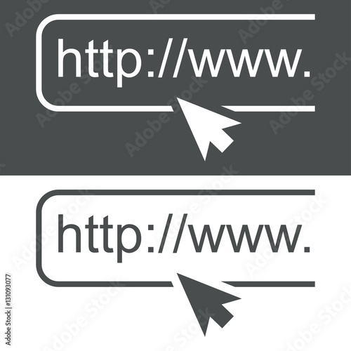 Icono plano http gris y blanco