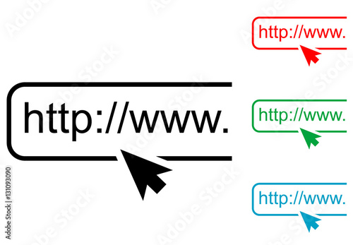 Icono plano http varios colores