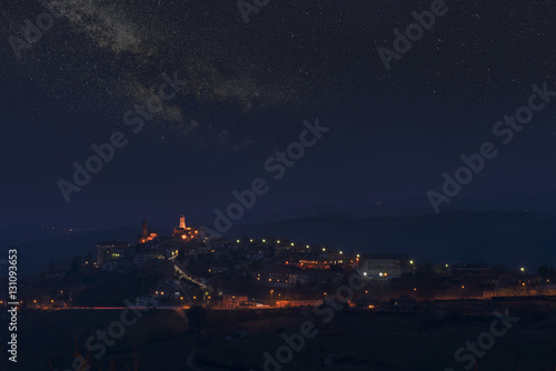 Paesaggio notturno  delle colline del Monferrato photo