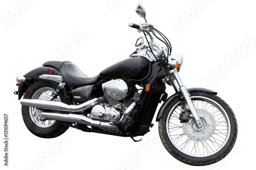 Modern black motorcycle.
