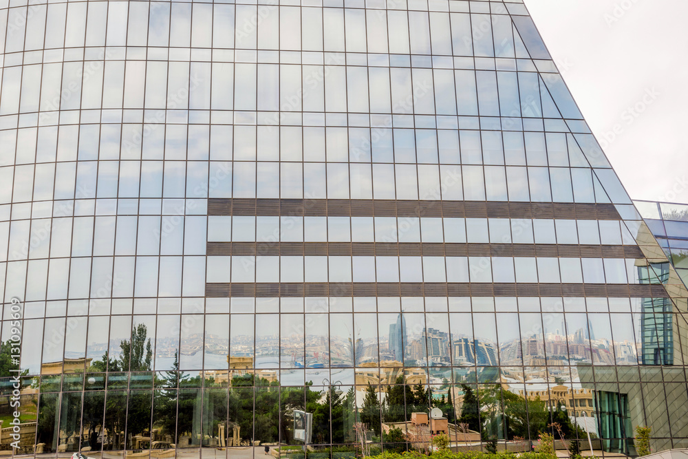 Fototapeta premium Reflection of Baku in the Flame towers