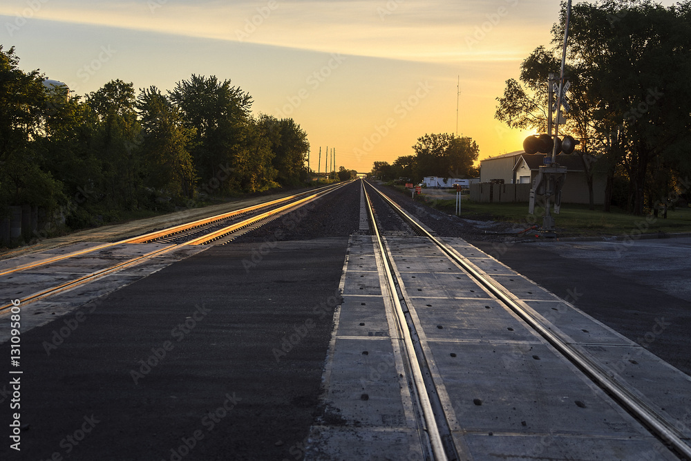 Sunrise on the high speed rail tracks