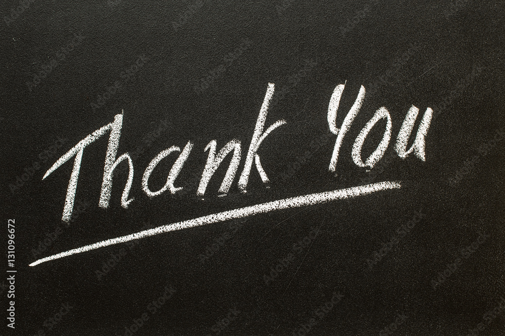 Fototapeta premium THANK YOU on the chalk board