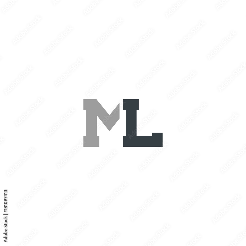 Initial Letter ML Isolated Design Logo Initial Letter ML Isolated Design Logo