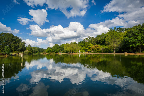 Beautiful clouds reflecting in the lake at Freedom Park  in Char