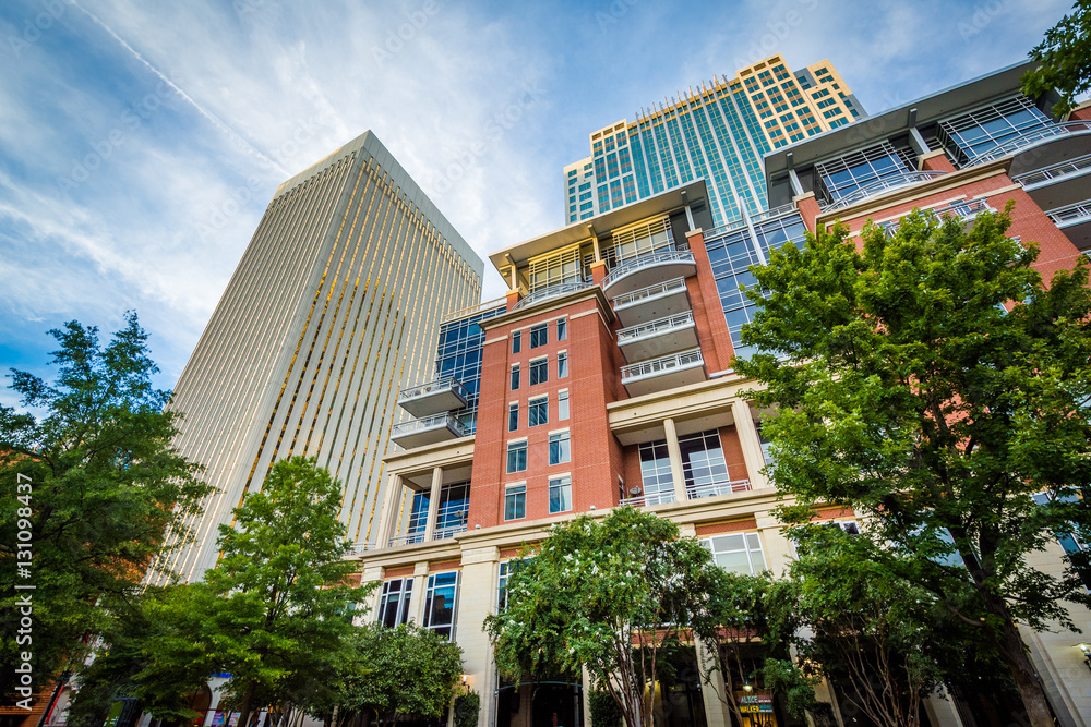 Buildings at The Green in Uptown Charlotte, North Carolina. Buildings at The Green in Uptown Charlotte, North Carolina.
