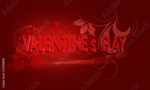 Valentine's day, 3d texts are created by computer software