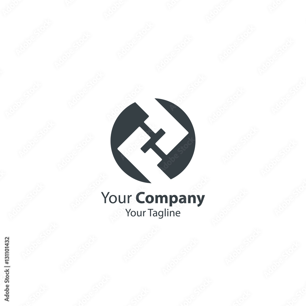 Obraz premium Initial Letter FF In Circle Design Logo