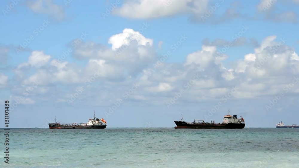 Oil tanker sailing in the sea Oil tanker sailing in the sea
