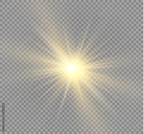 Glow light effect. Star burst with sparkles.