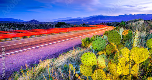 Quadro em tela Desert light trails:  Tonto National Forest, Arizona