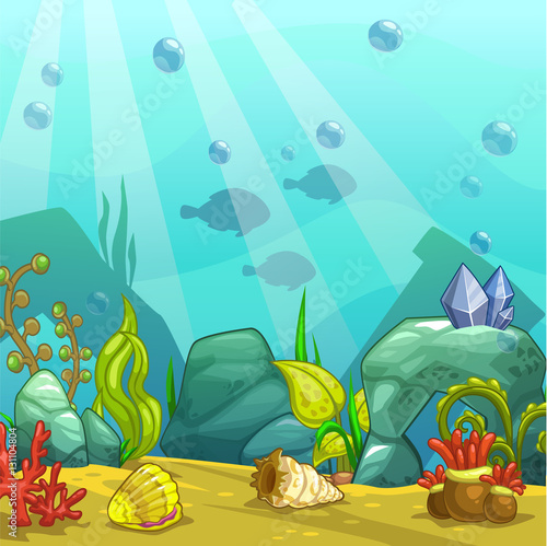 Cartoon underwater vector illustration.