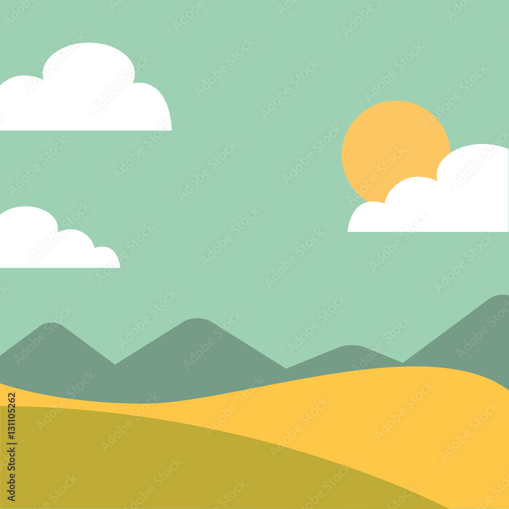 field landscape isolated icon vector illustration design