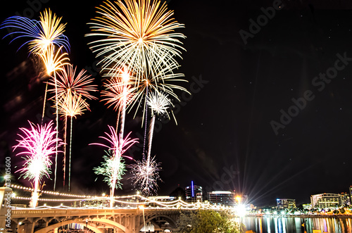 Fireworks over Tempe Townlake: Tempe, Arizona photo