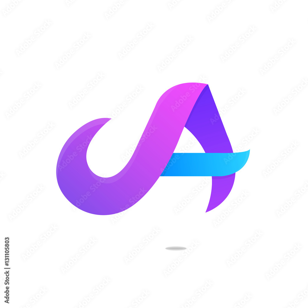 Fun abstract colorful A letter shapes elements logo icon sign ve Fun abstract colorful A letter shapes elements logo icon sign ve