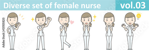 Diverse set of female nurse , EPS10 vector format vol.03