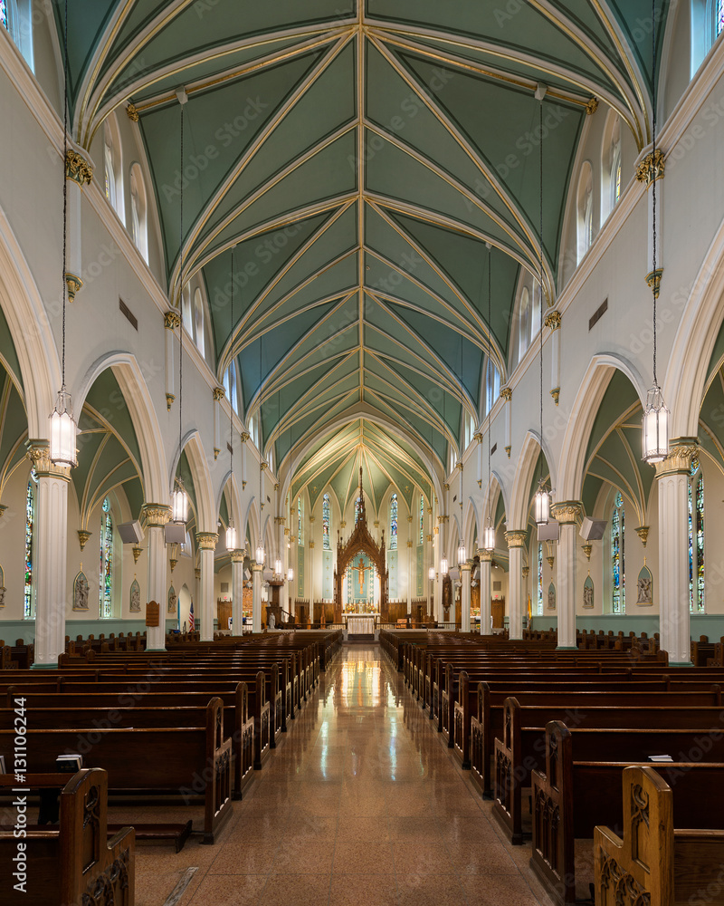 Interior of the St. Louis Bertrand Catholic Church in Louisville, Kentucky