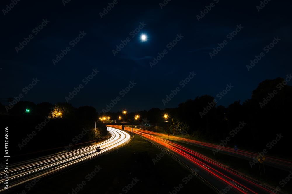 Long exposure of traffic on the Andrew Jackson Highway from the