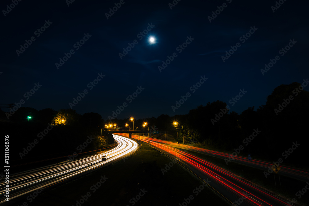 Long exposure of traffic on the Andrew Jackson Highway from the Long exposure of traffic on the Andrew Jackson Highway from the