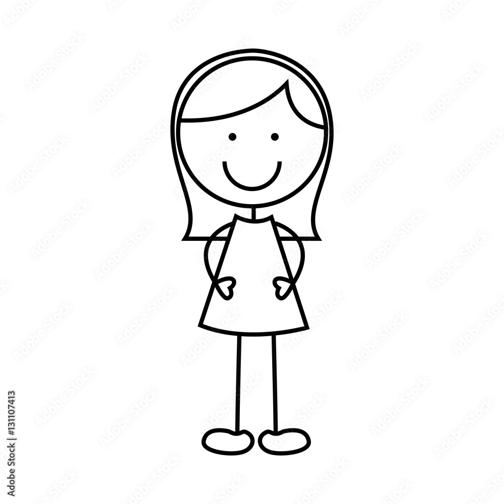 cute girl character icon vector illustration design cute girl character icon vector illustration design