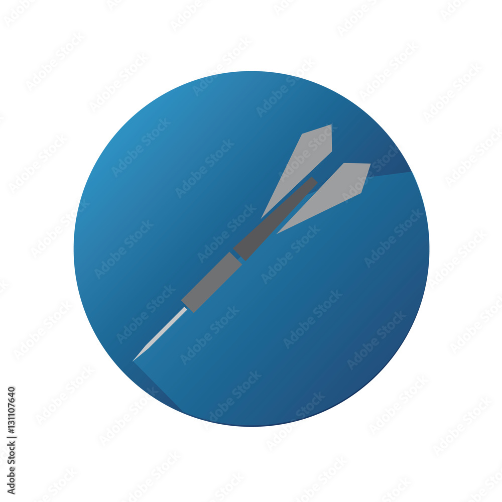 Vector Flat Dart With Long Shadow And Blue Button Vector Flat Dart With Long Shadow And Blue Button