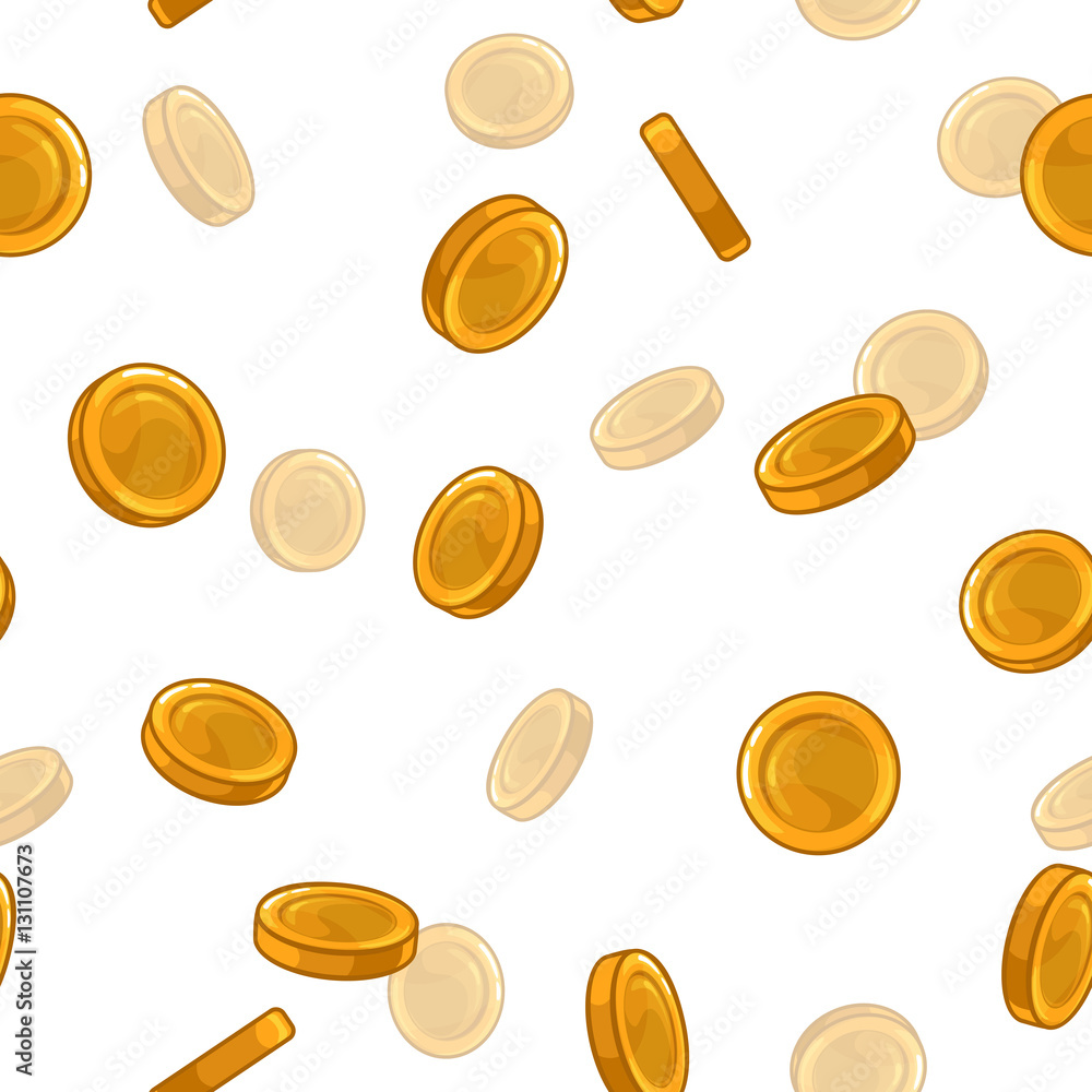 Seamless pattern with golden coins