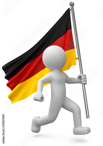 weisses 3d Männchen mit Deutschlandflagge photo