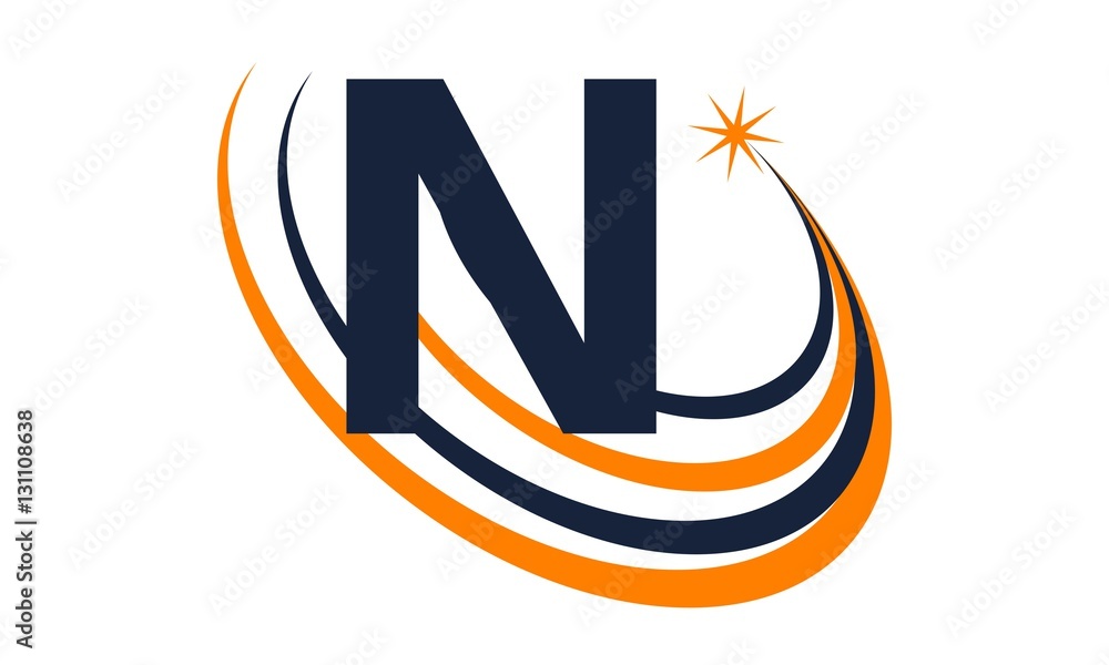 Star Swoosh Letter N Stock Vector | Adobe Stock