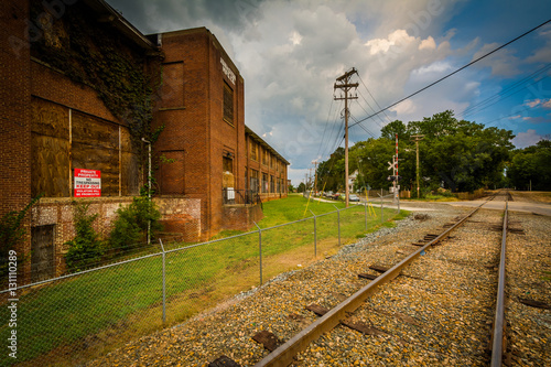 Railroad tracks and buildings, in NoDa, Charlotte, North Carolin